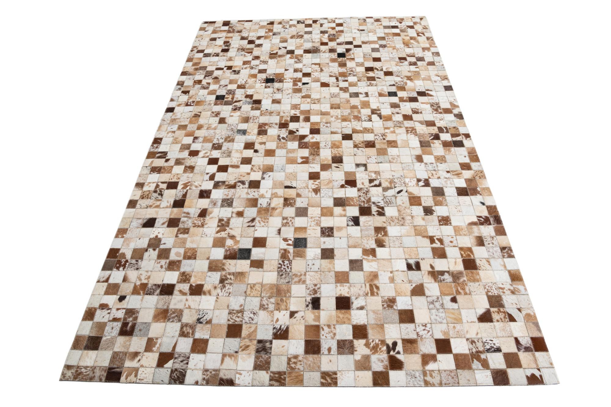 5' 1 x 8' Cowhide Leather Rug