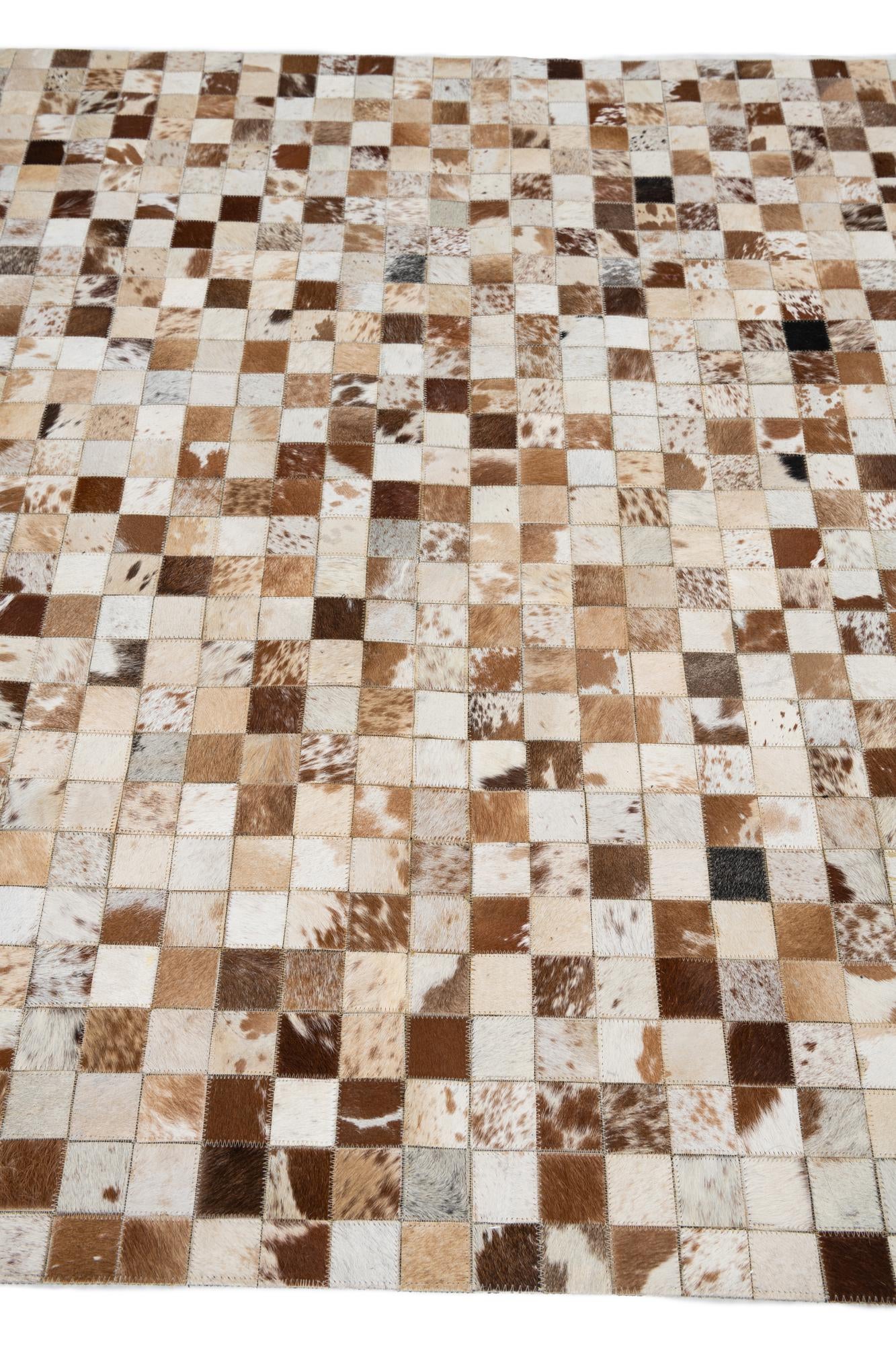 5' 1 x 8' Cowhide Leather Rug