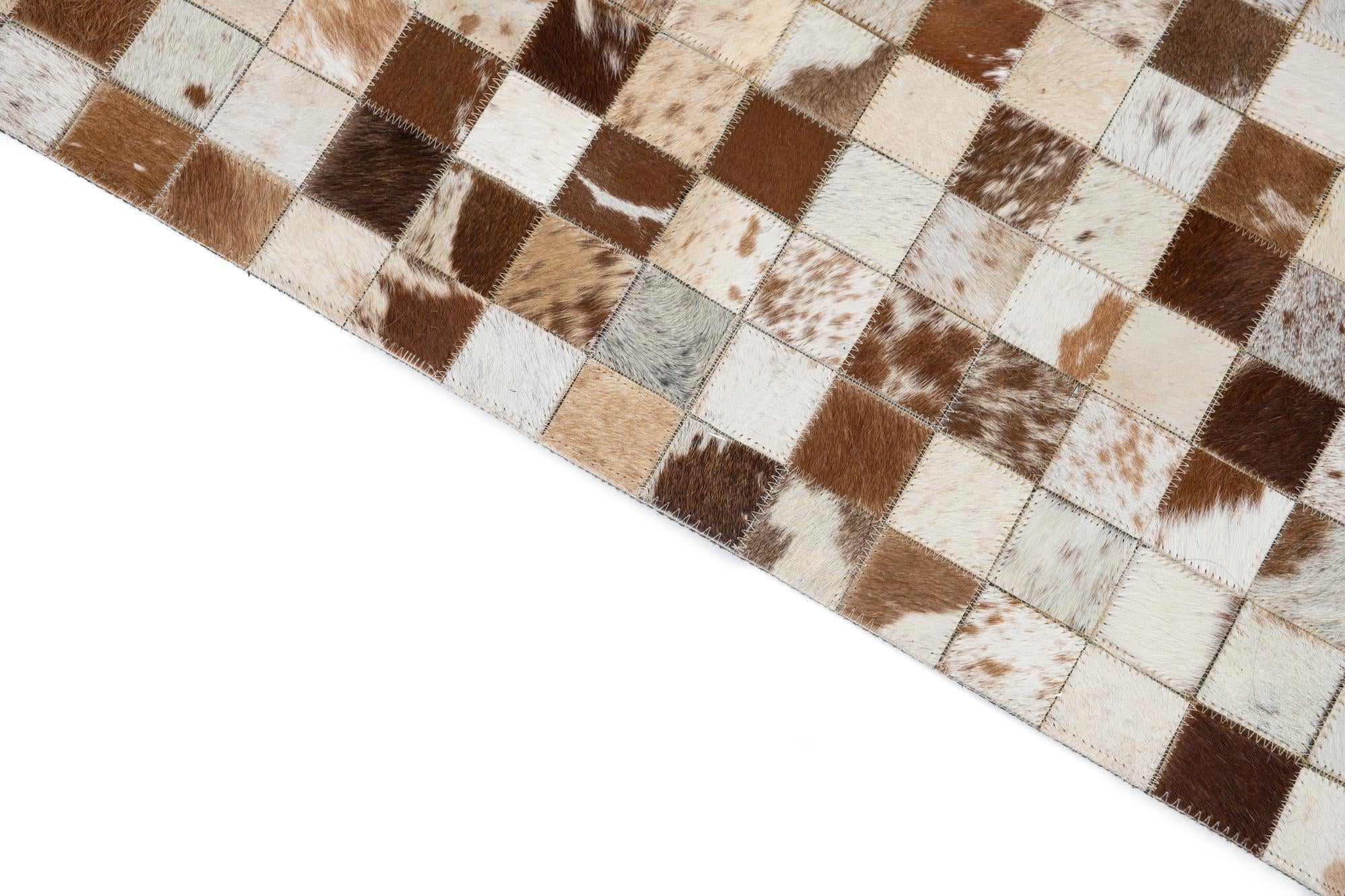 5' 1 x 8' Cowhide Leather Rug