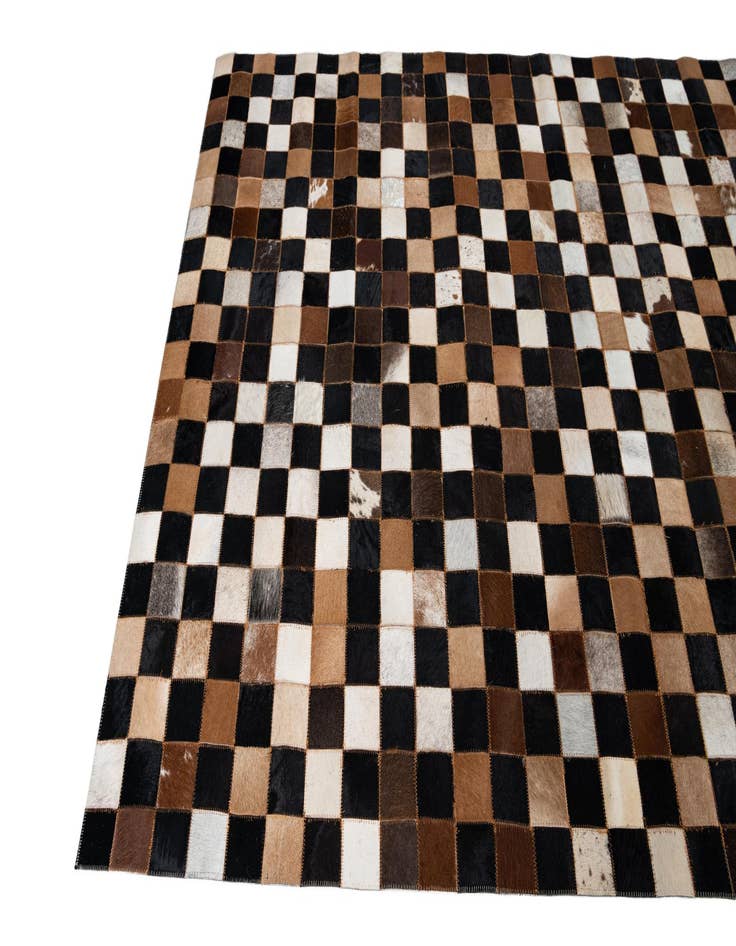 Detail image of 5' x 7' 10 Cowhide Leather Rug