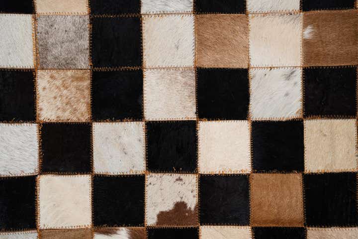 5' x 7' 10 Cowhide Leather Rug