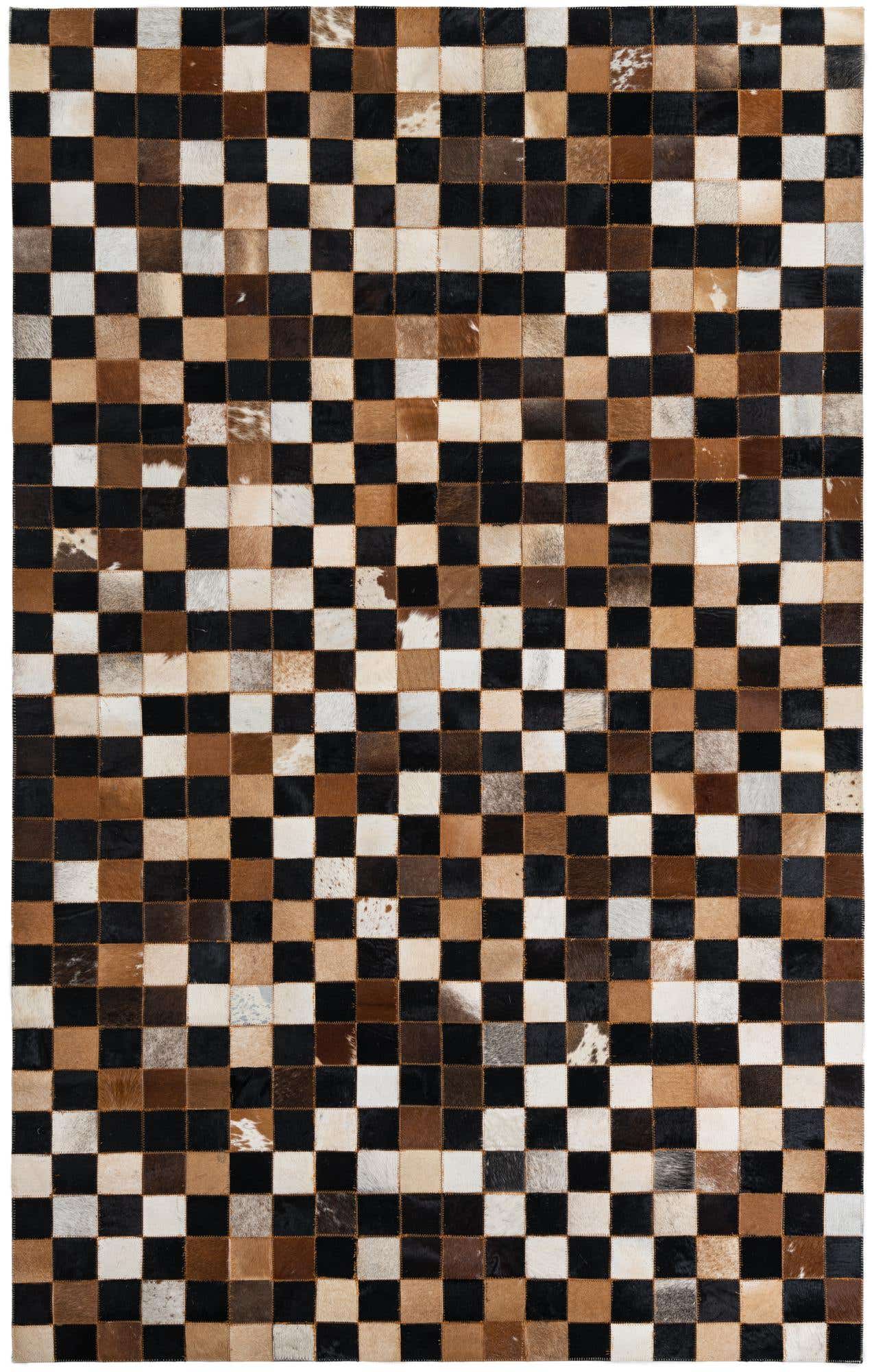 5' x 7' 10 Cowhide Leather Rug