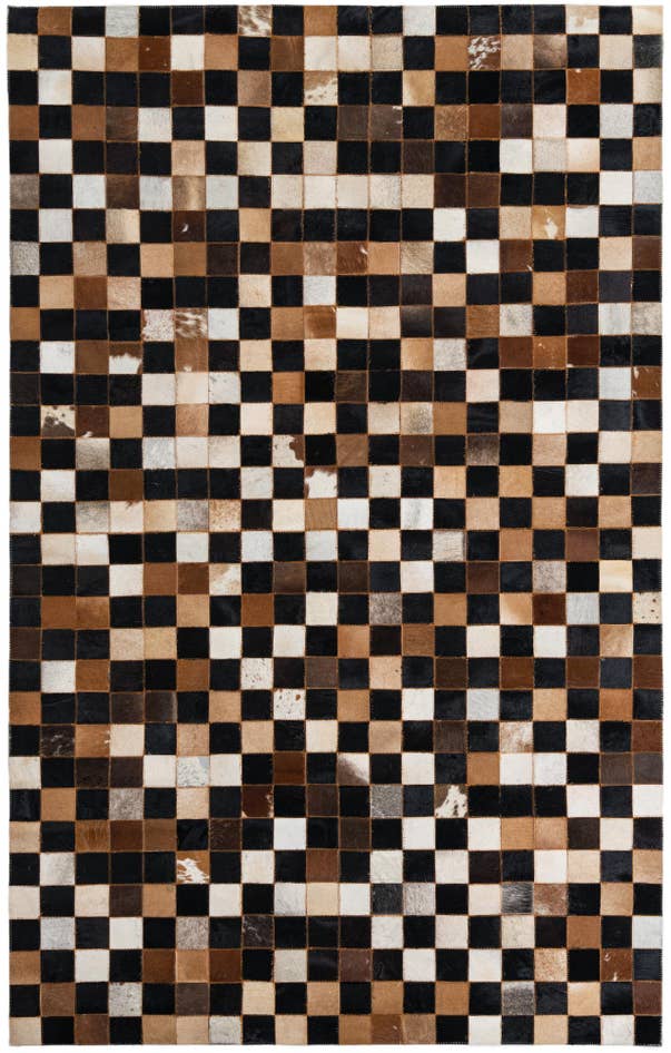 Detail image of 5' x 7' 10 Cowhide Leather Rug