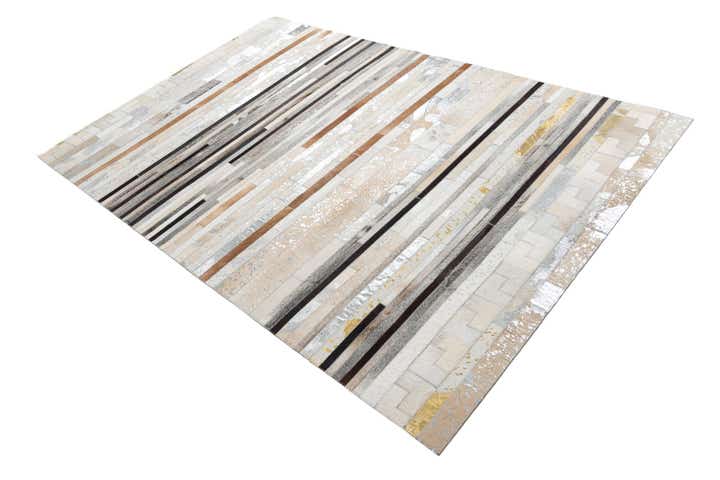 5' 1 x 7' 10 Cowhide Leather Rug