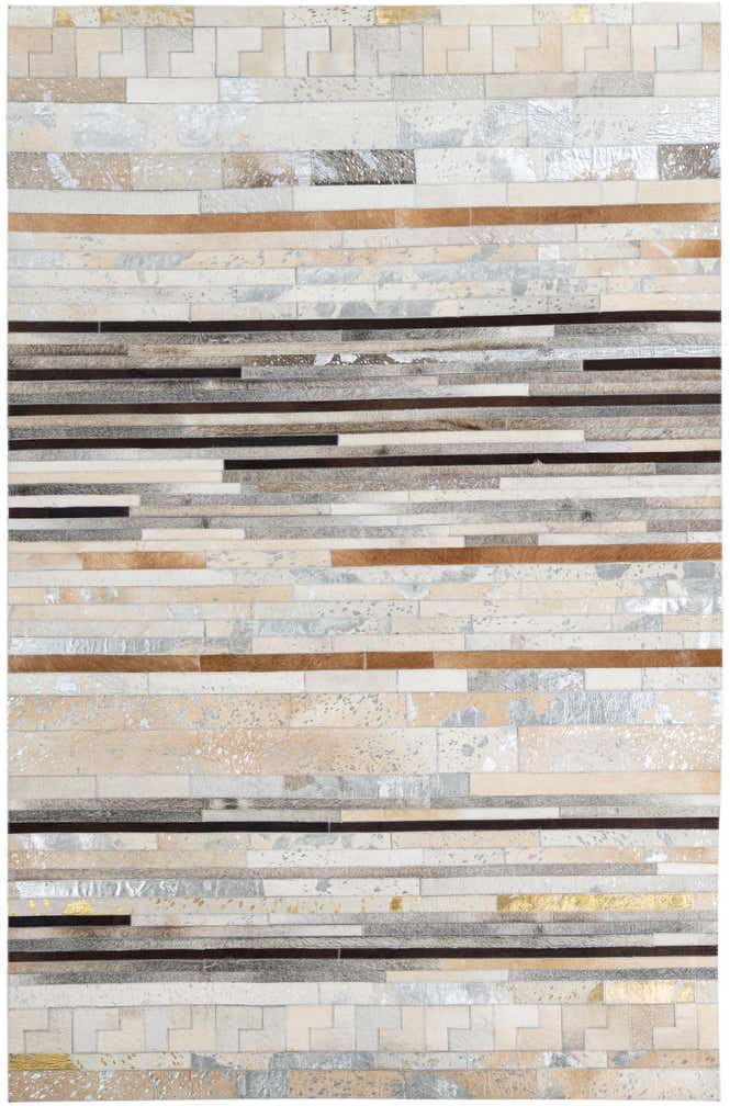 5' 1 x 7' 10 Cowhide Leather Rug