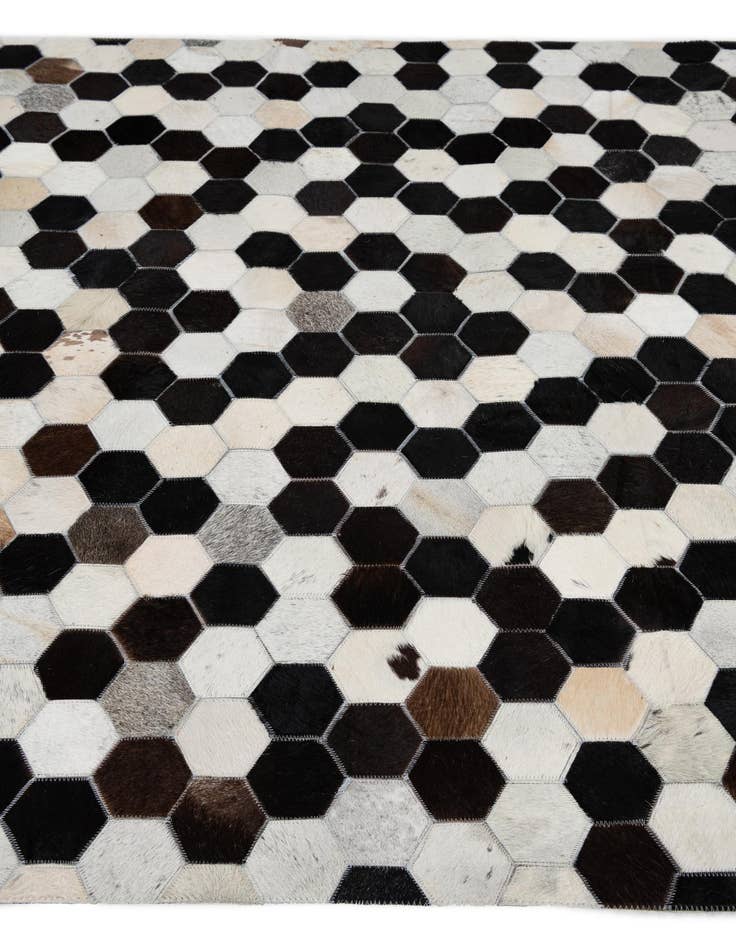 Detail image of 5' 2 x 8' Cowhide Leather Rug