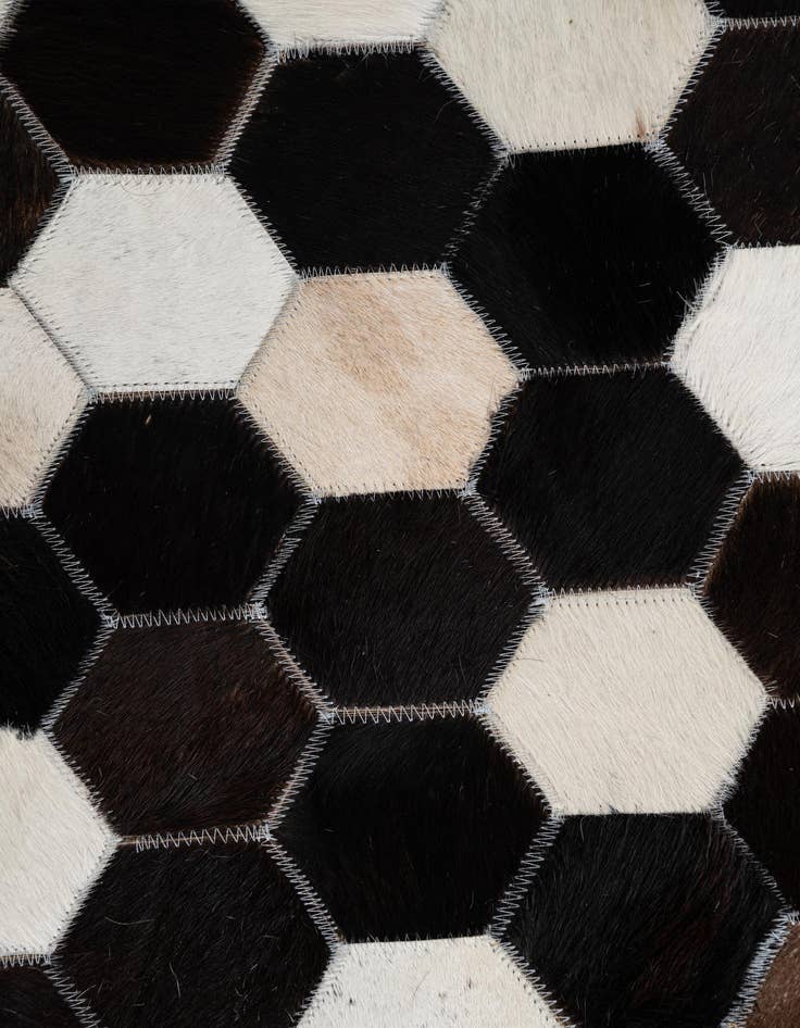Detail image of 5' 2 x 8' Cowhide Leather Rug