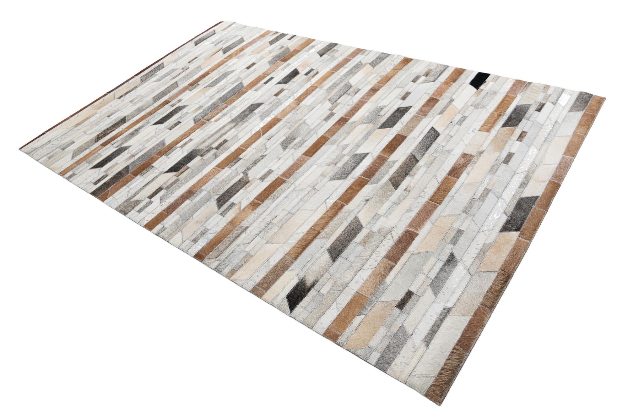 5' 1 x 8' Cowhide Leather Rug