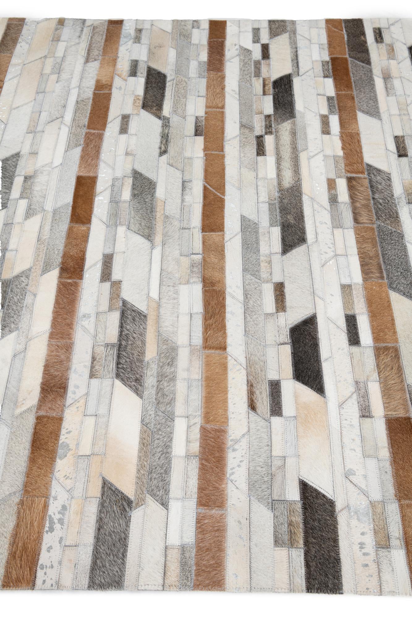 5' 1 x 8' Cowhide Leather Rug