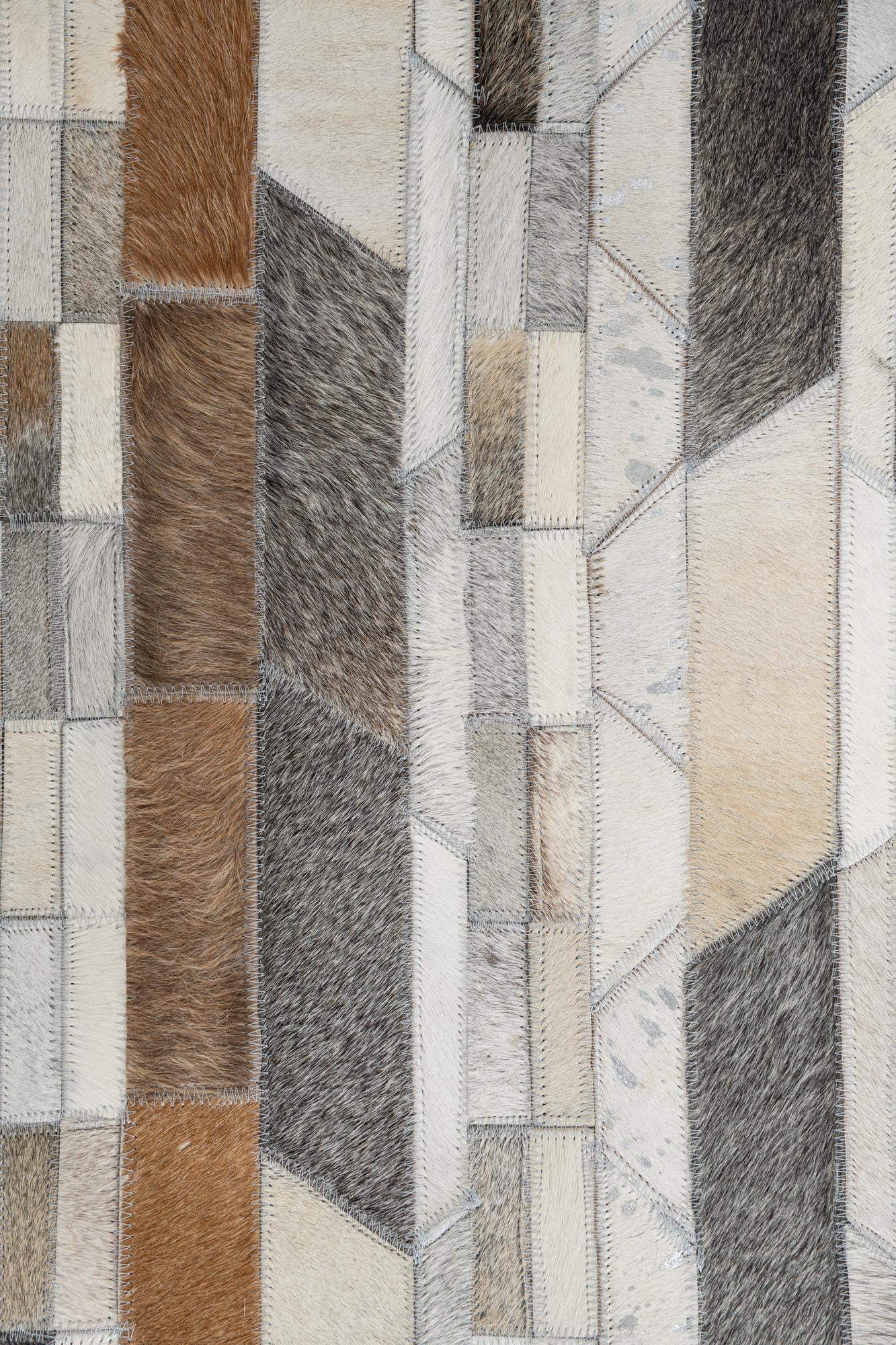 5' 1 x 8' Cowhide Leather Rug