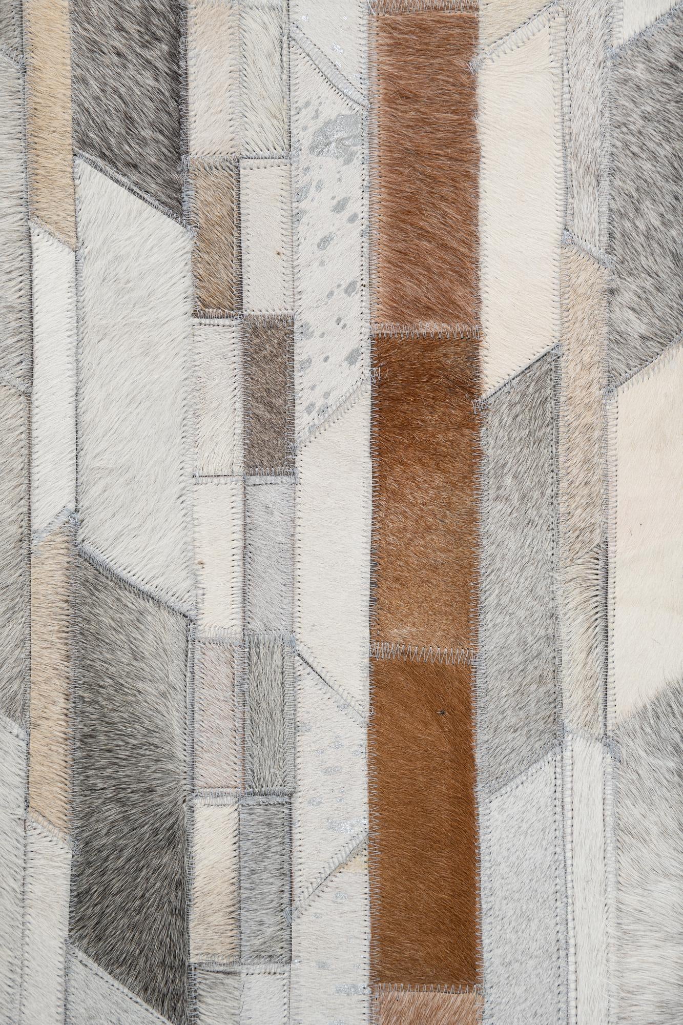 5' 1 x 8' Cowhide Leather Rug