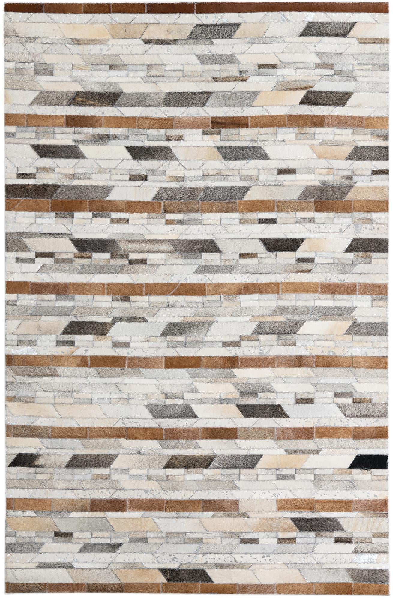 5' 1 x 8' Cowhide Leather Rug