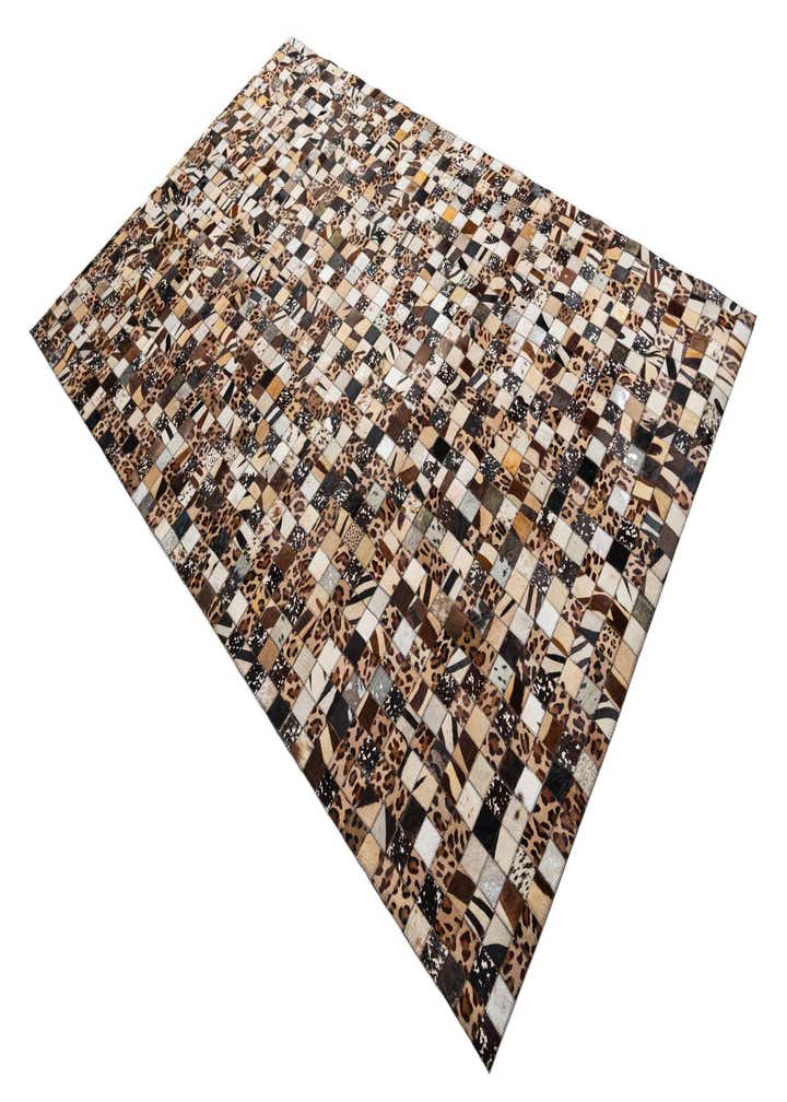 5' 1 x 8' 1 Cowhide Leather Rug