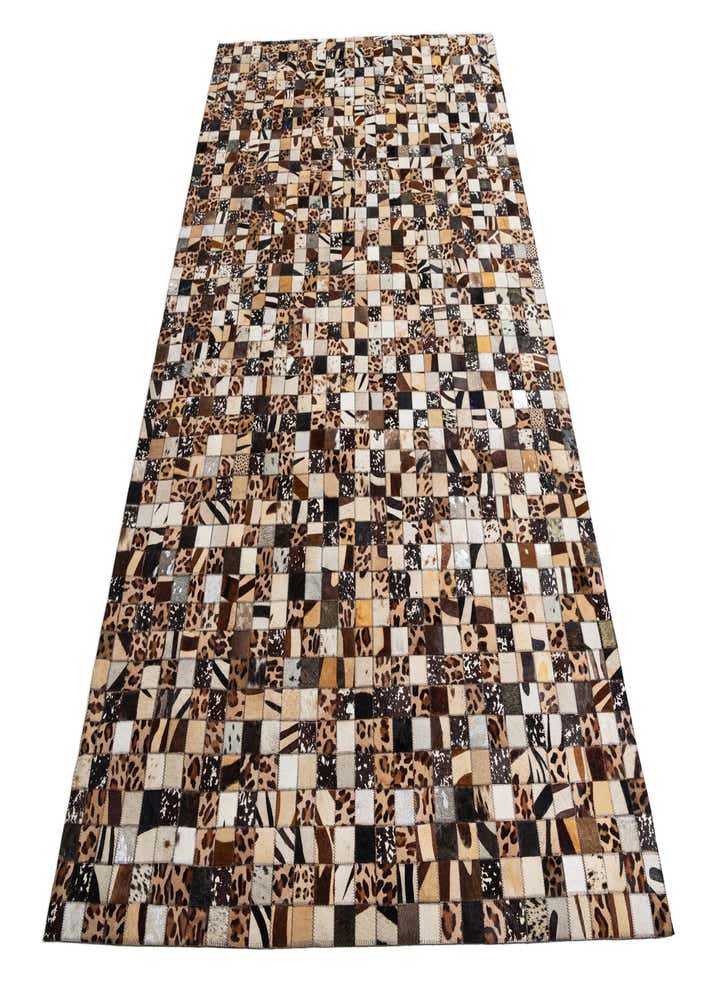 5' 1 x 8' 1 Cowhide Leather Rug