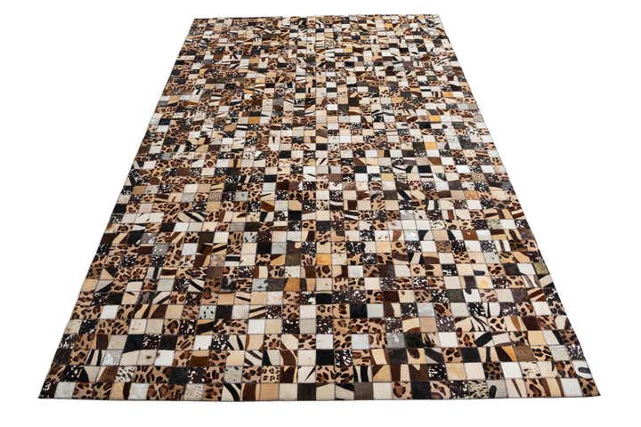 5' 1 x 8' 1 Cowhide Leather Rug