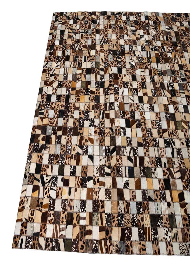 5' 1 x 8' 1 Cowhide Leather Rug