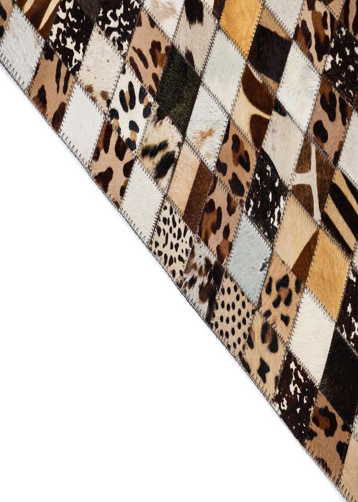 5' 1 x 8' 1 Cowhide Leather Rug