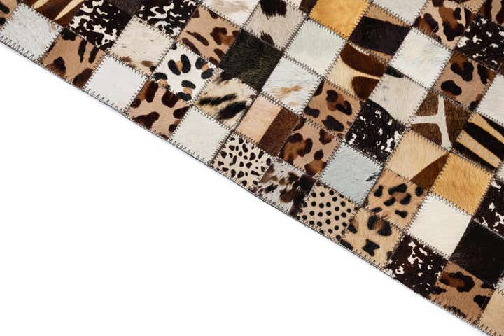 5' 1 x 8' 1 Cowhide Leather Rug