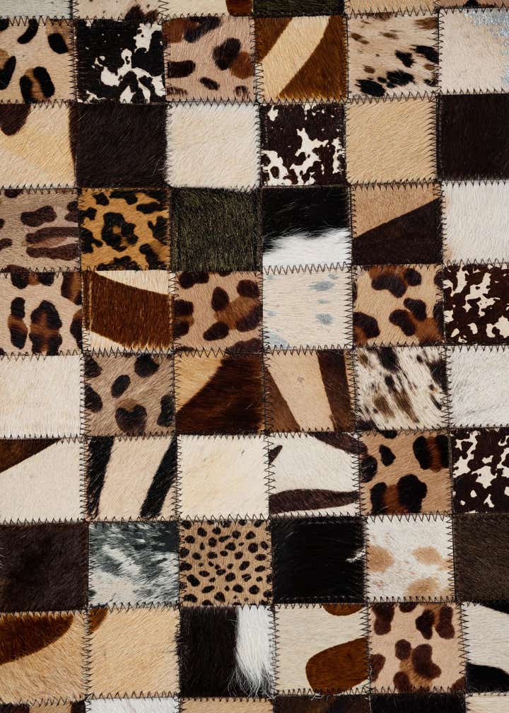 5' 1 x 8' 1 Cowhide Leather Rug