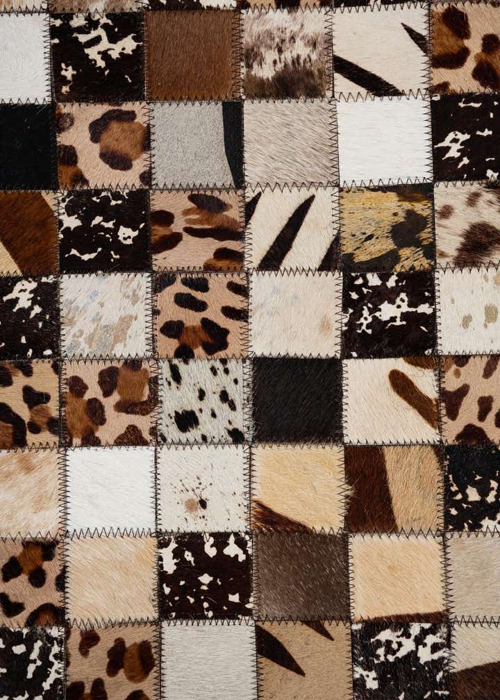 5' 1 x 8' 1 Cowhide Leather Rug