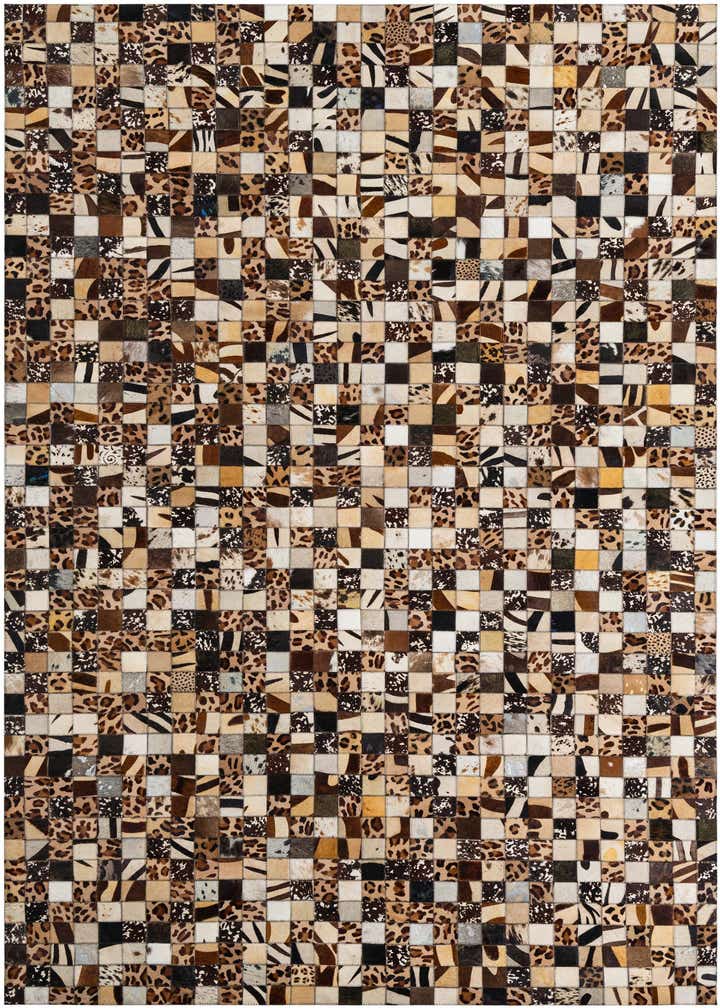 5' 1 x 8' 1 Cowhide Leather Rug
