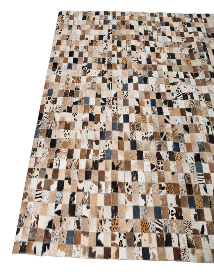 Detail image of 5' 1 x 8' Cowhide Leather Rug