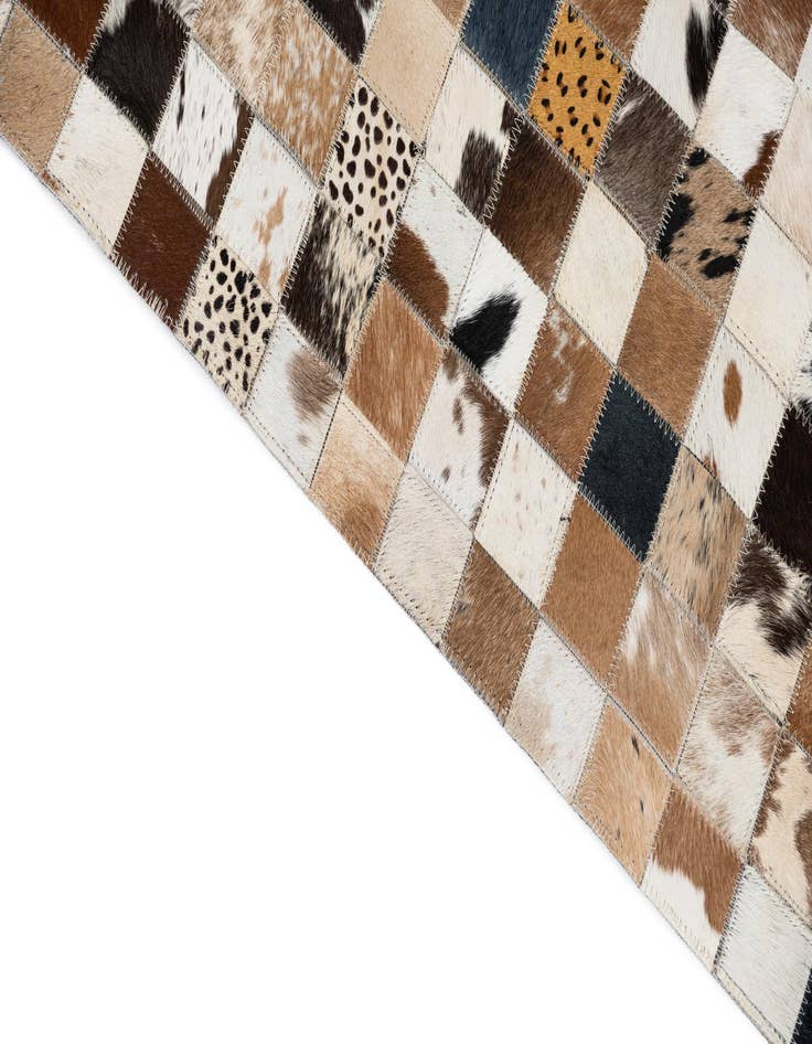 Detail image of 5' 1 x 8' Cowhide Leather Rug