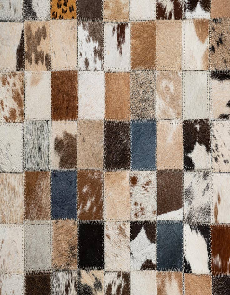 Detail image of 5' 1 x 8' Cowhide Leather Rug