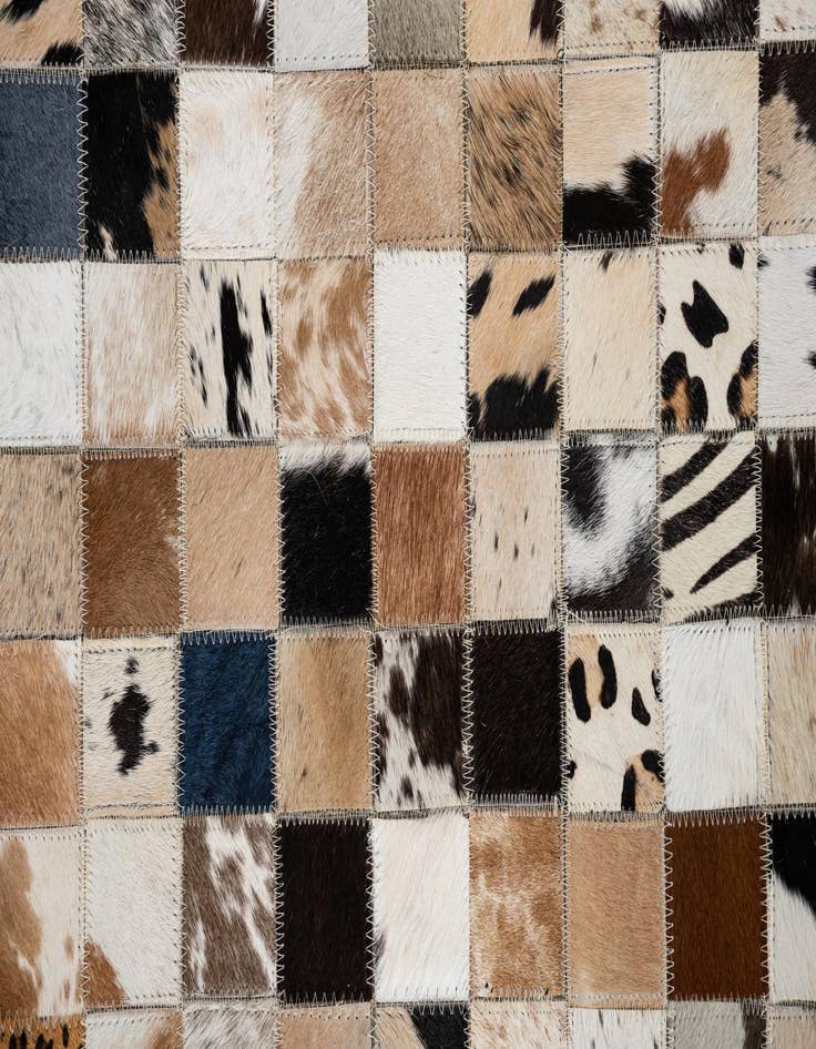 Detail image of 5' 1 x 8' Cowhide Leather Rug