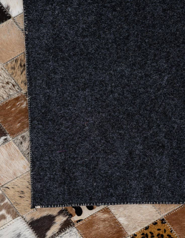 Detail image of 5' 1 x 8' Cowhide Leather Rug