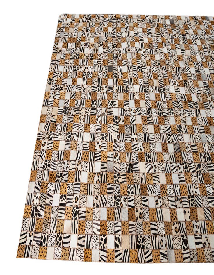 Detail image of 5' 1 x 8' Cowhide Leather Rug