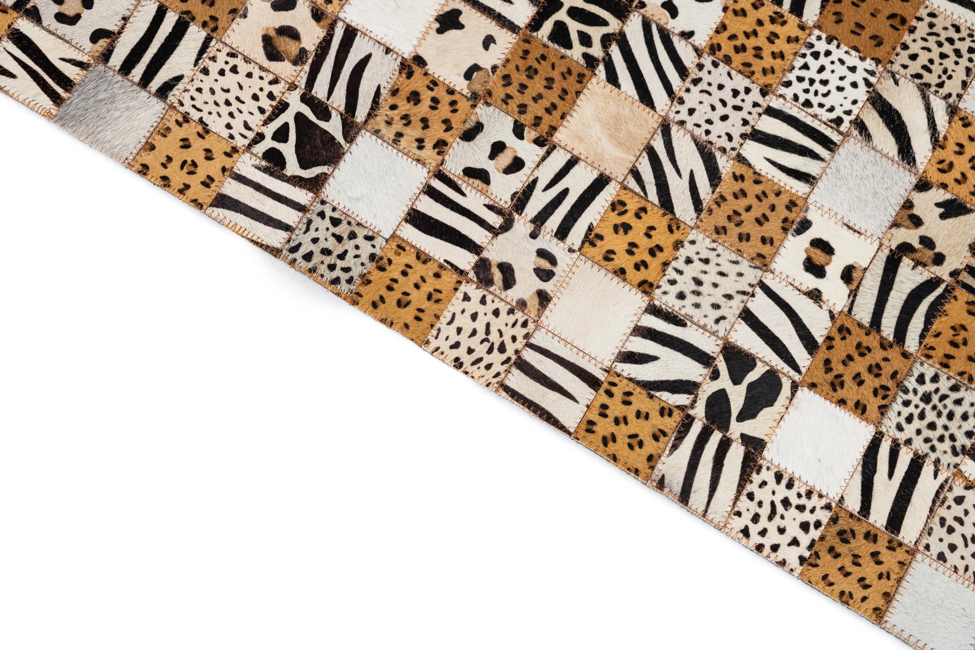 5' 1 x 8' Cowhide Leather Rug