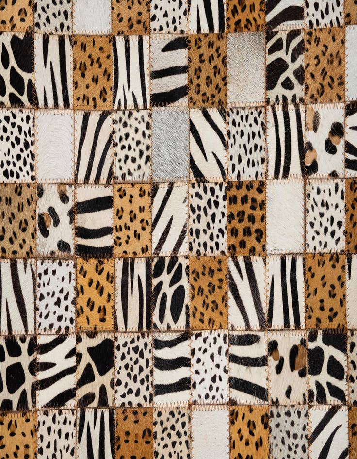 Detail image of 5' 1 x 8' Cowhide Leather Rug