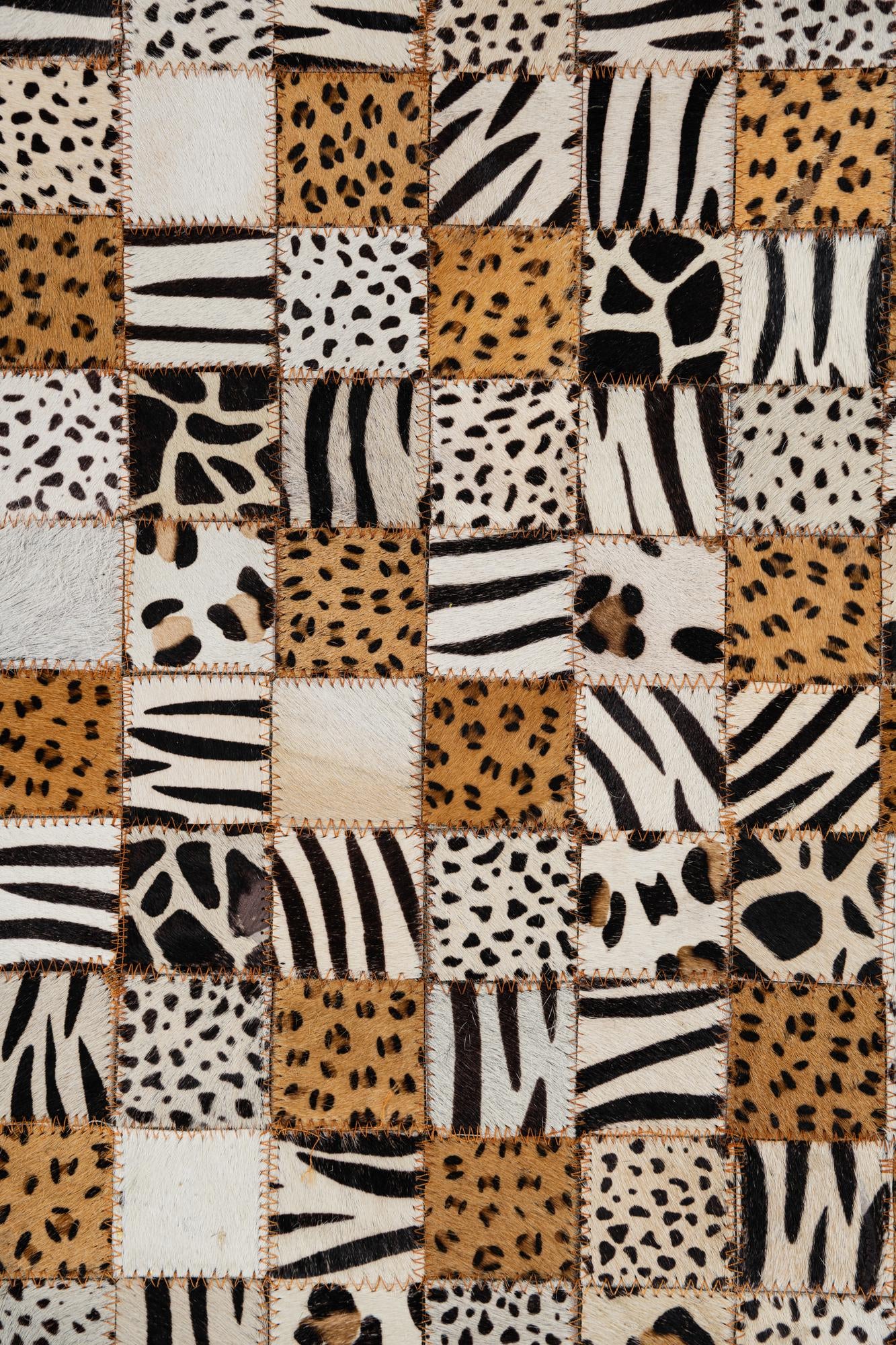 5' 1 x 8' Cowhide Leather Rug