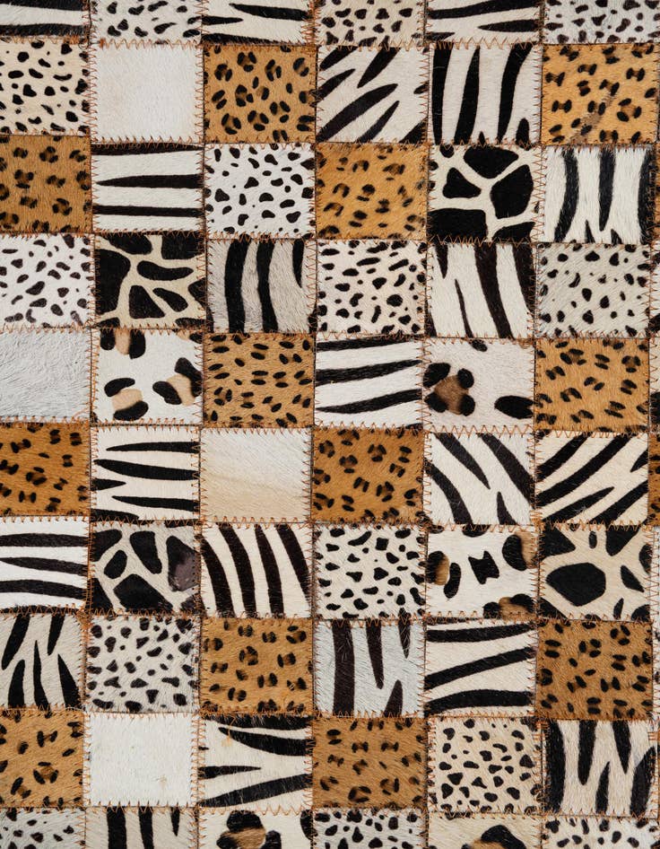 Detail image of 5' 1 x 8' Cowhide Leather Rug