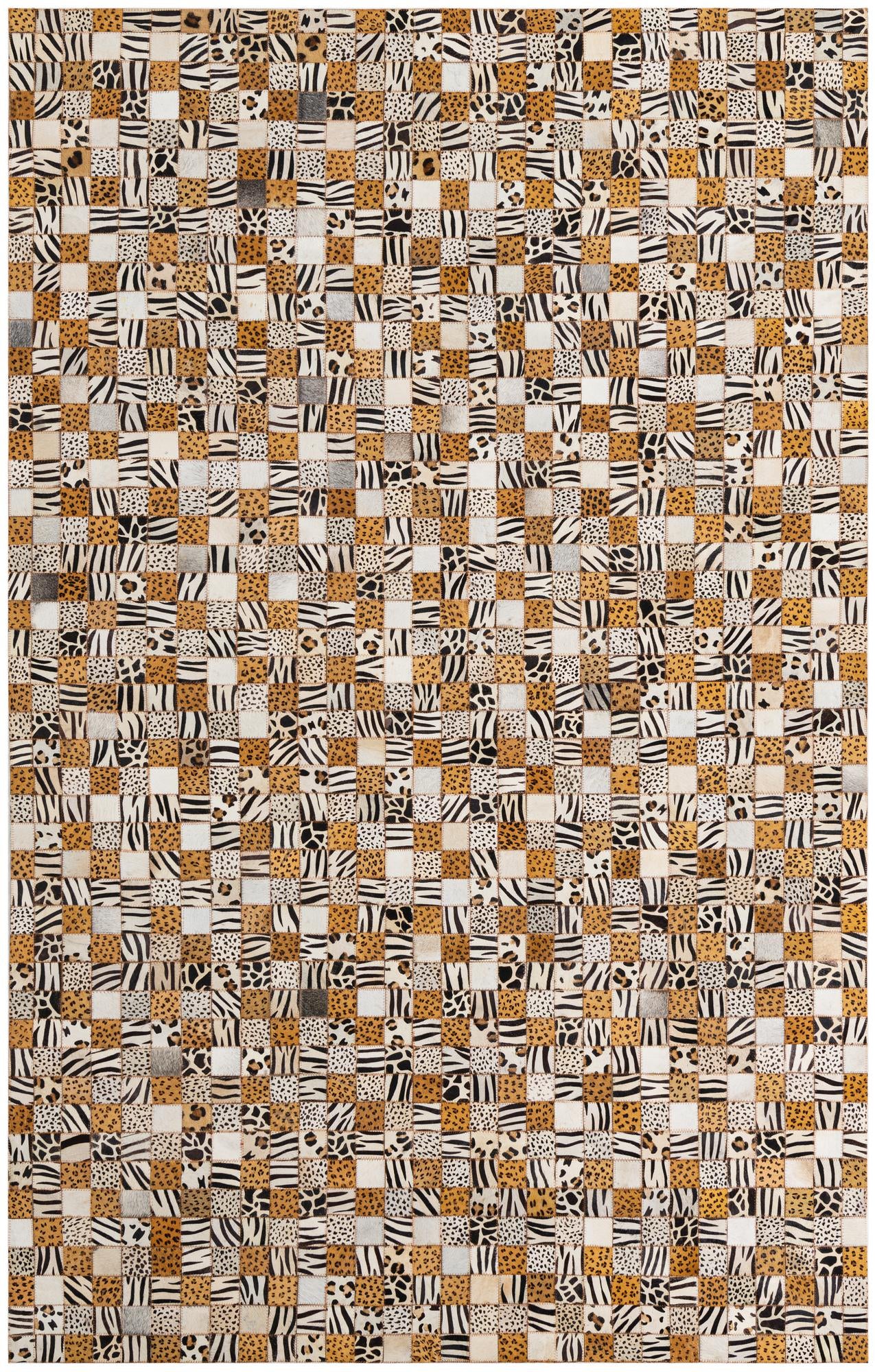 5' 1 x 8' Cowhide Leather Rug