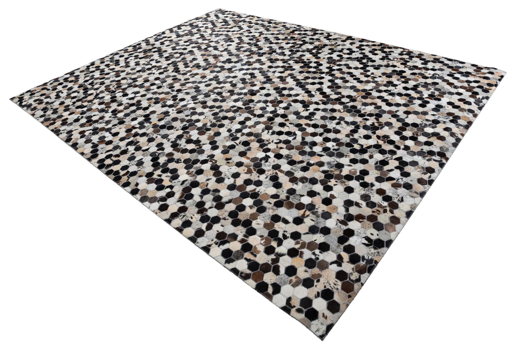 8' x 10' 1 Cowhide Leather Rug