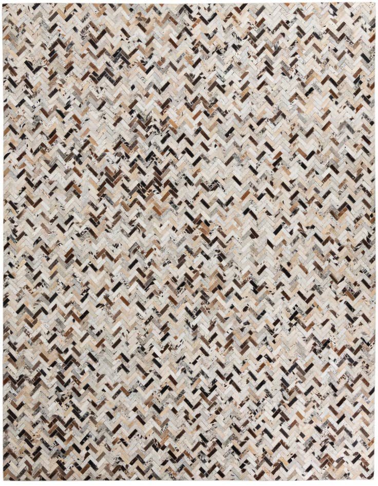 Detail image of 8' 1 x 9' 10 Cowhide Leather Rug