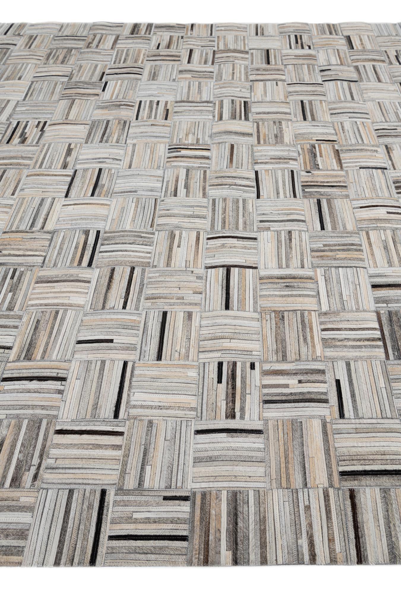 8' x 9' 9 Cowhide Leather Rug