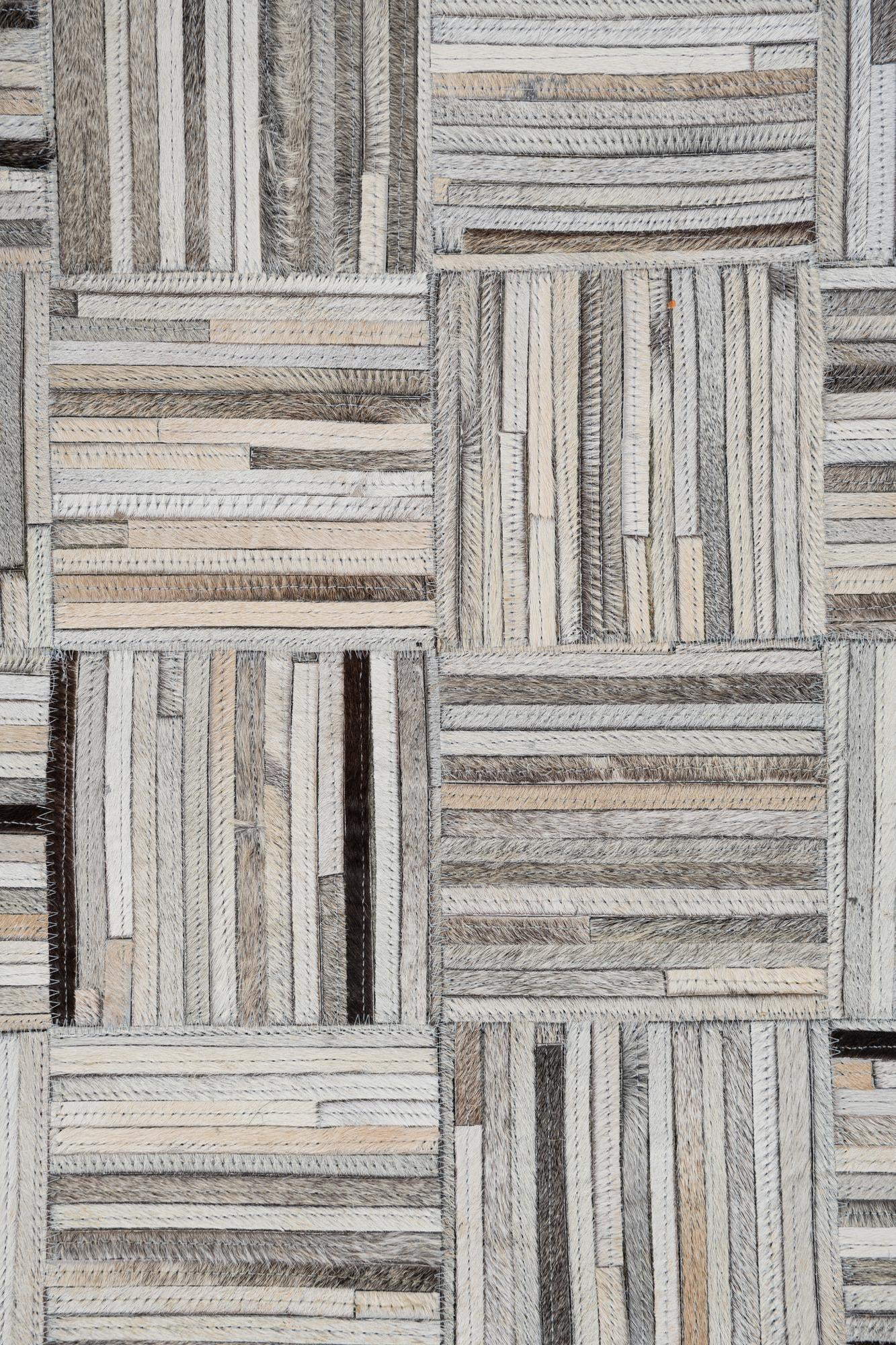 8' x 9' 9 Cowhide Leather Rug