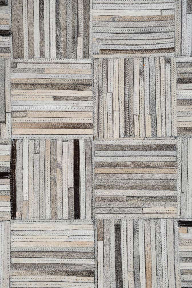 8' x 9' 9 Cowhide Leather Rug