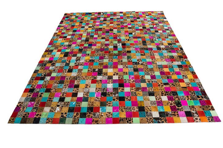 8' 1 x 9' 10 Cowhide Leather Rug