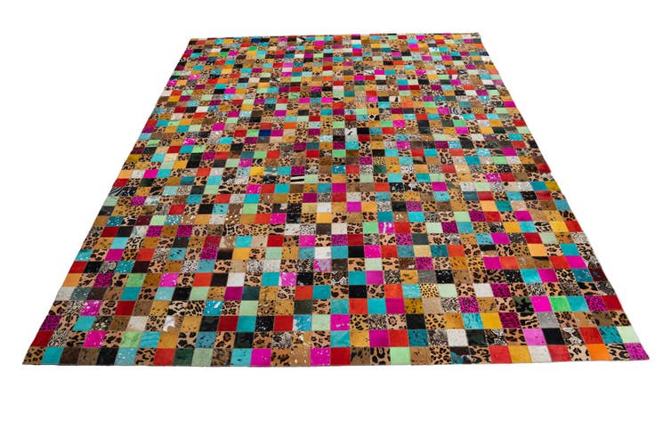 Detail image of 8' 1 x 9' 10 Cowhide Leather Rug