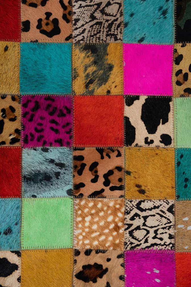 8' 1 x 9' 10 Cowhide Leather Rug