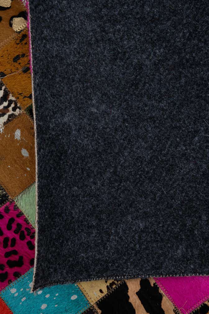 8' 1 x 9' 10 Cowhide Leather Rug