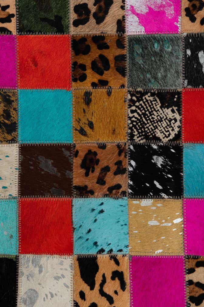 8' x 10' Cowhide Leather Rug