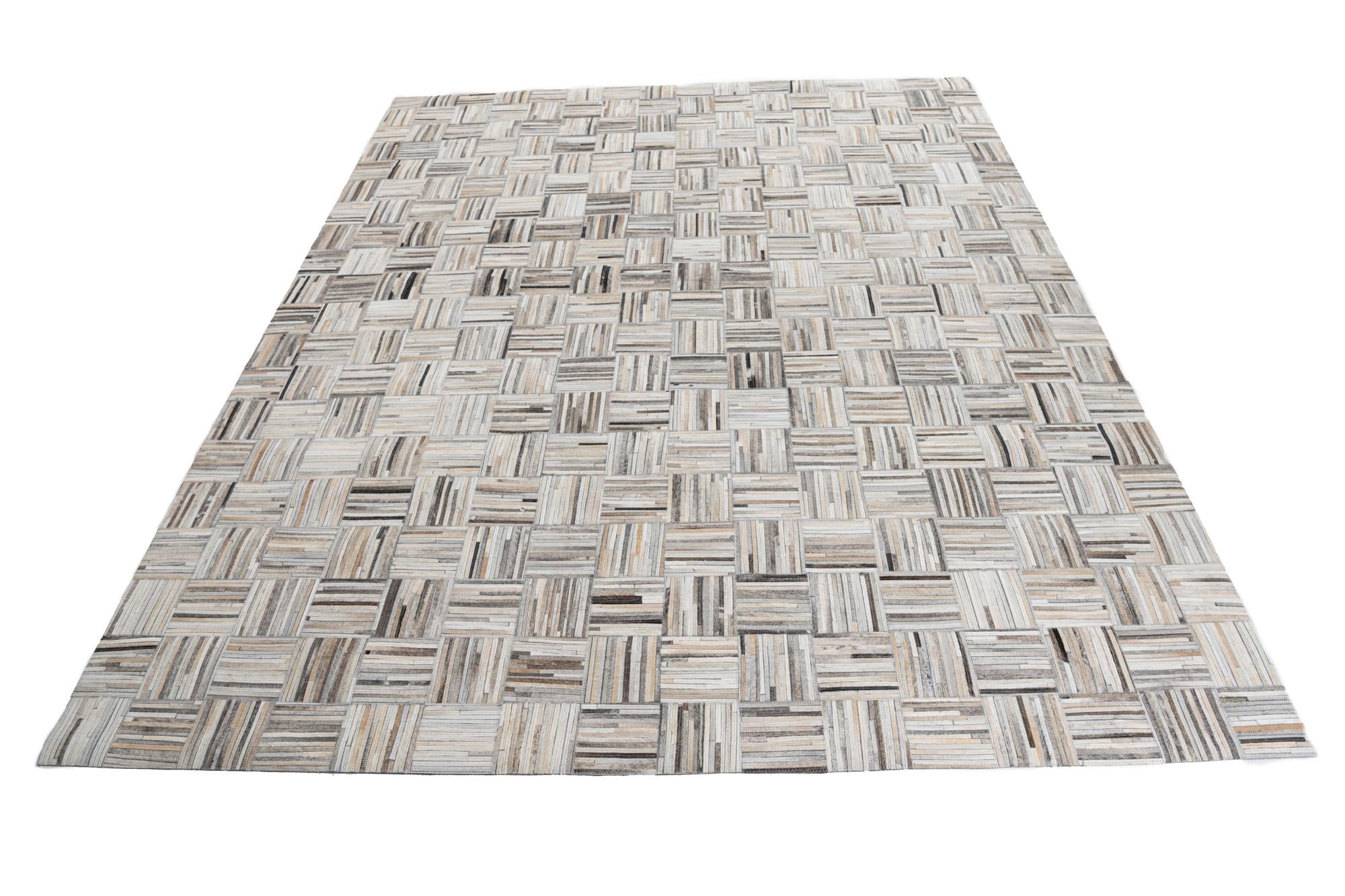 7' 10 x 9' 10 Cowhide Leather Rug