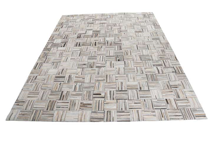 7' 10 x 9' 10 Cowhide Leather Rug