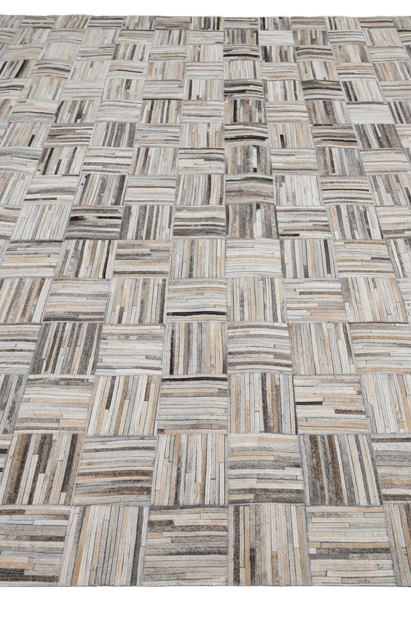 7' 10 x 9' 10 Cowhide Leather Rug