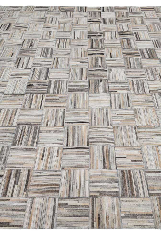 7' 10 x 9' 10 Cowhide Leather Rug